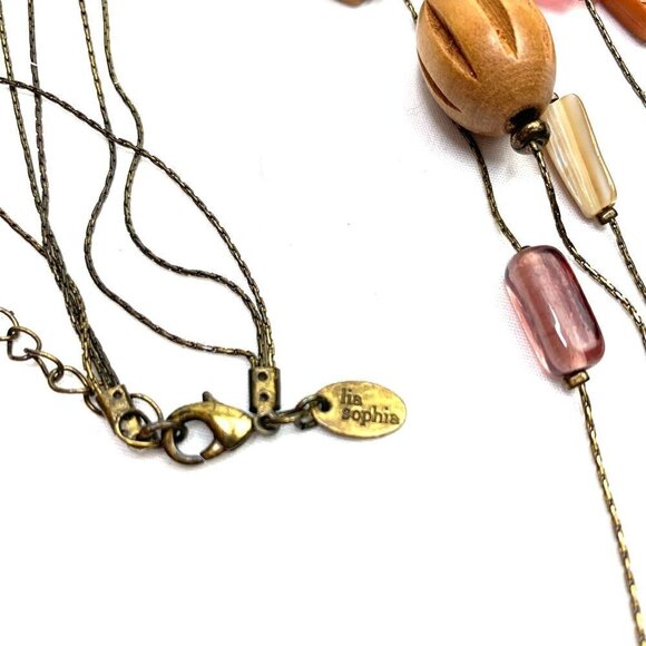 Lia Sophia Triple Strand Floating Bead Necklace - Gold/Multicolor, 27"L - Picture 8 of 8